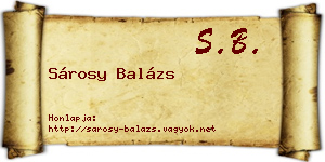Sárosy Balázs névjegykártya