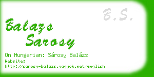 balazs sarosy business card