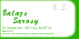 balazs sarosy business card